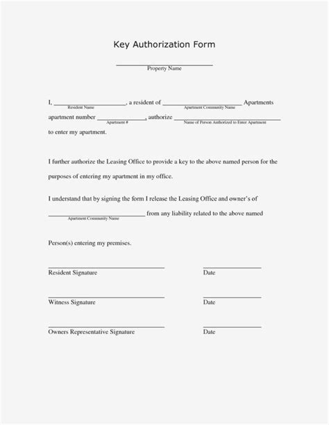 Employee Key Agreement Form – Heartimpulsarco Key Holder Agreement Throughout Employee Key